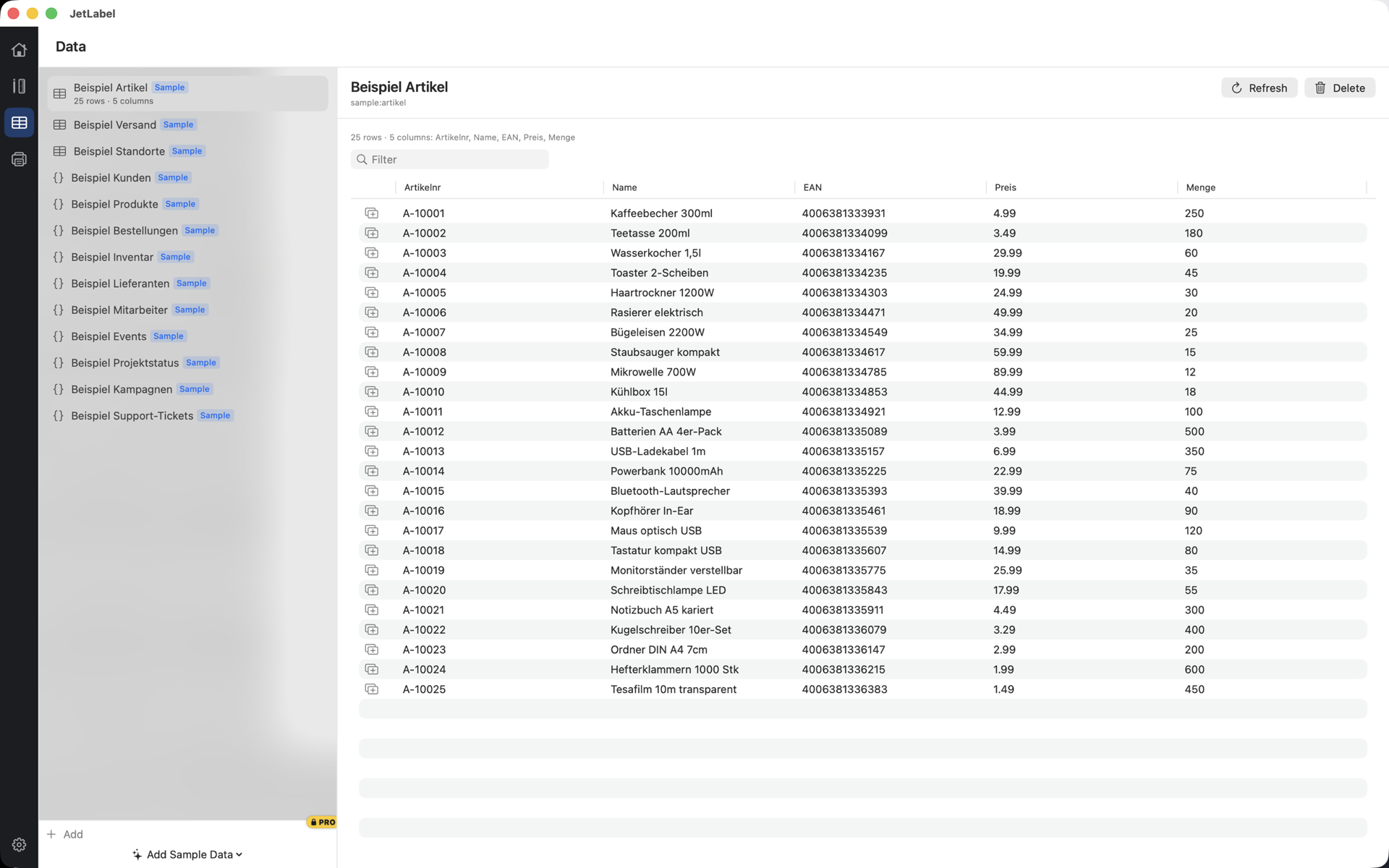 Datos — JetLabel